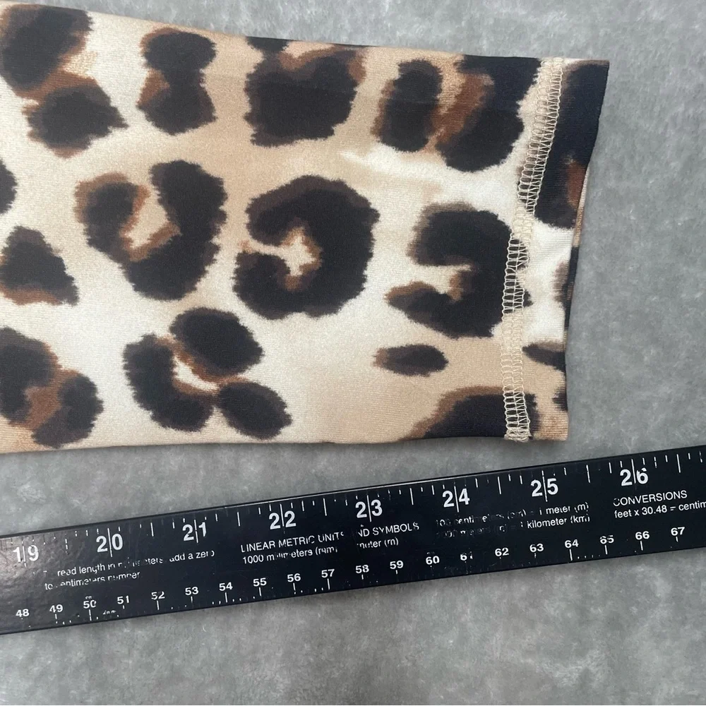 Justice Sport Cheetah Print Leggings Girls XL Plus 16P-18P Black & Pink Logo